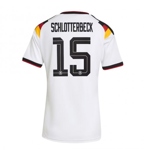 Německo Nico Schlotterbeck #15 Domácí Dres pro Dámské MS 2026 Krátký Rukáv Německo Nico Schlotterbeck #15 Domácí Dres pro Dámské MS 2026 Krátký Rukáv